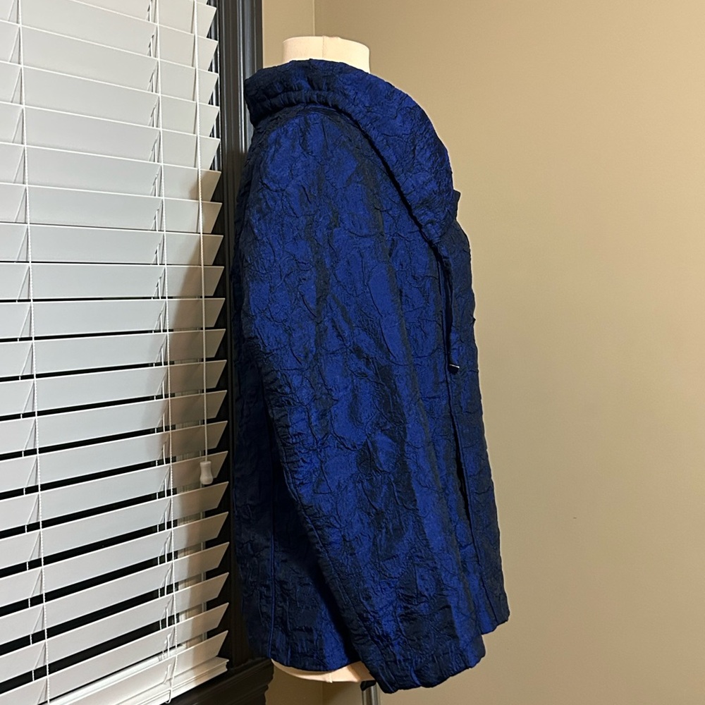 Chico's Textured Navy Blue Coat Size 1- M/8 - Picture 4 of 7
